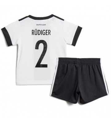 Tyskland Antonio Rudiger #2 Hemmaställ Barn VM 2022 Kortärmad (+ Korta byxor)